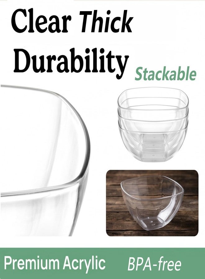 TOPZEA Set of 3 Clear Plastic Serving Bowls for Party, 94oz Acrylic Large Salad Mixing Bowl Set Kitchen Reusable Snacks Bowl for Fruit Chips Dips Popcorn, Break-Resistant - Image 5
