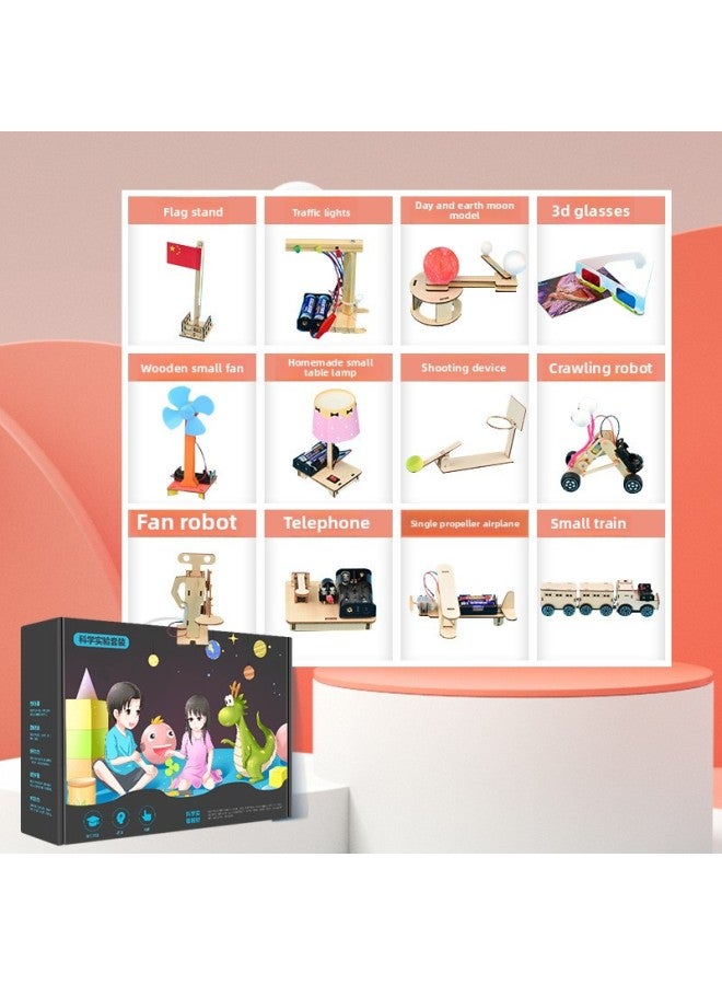 61 Children's Science Experiment Diy Science And Technology Small Production Primary School Children's Physical Toy Material Suit-Color:Grade 2 12-piece Premium Edition  - Image 1