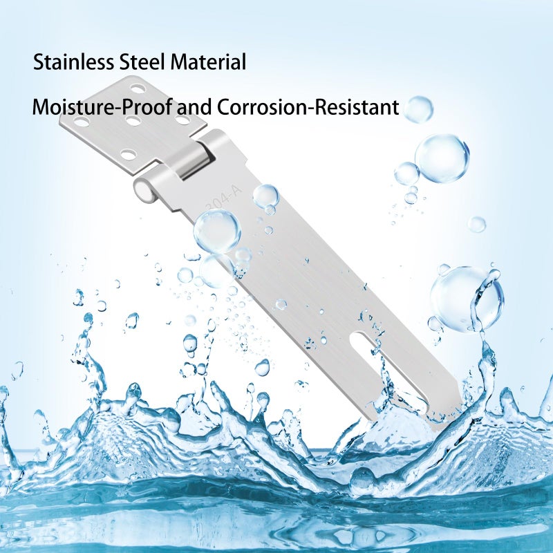 Tanbupu 2Pcs Door Locks Hasp Latch 5 Inch 304 Stainless Steel Safety Packlock Clasp Hasp Lock Latch Hinge Lock Padlock With Screws For Gates Doors Cabinets  Closets And More - Image 4