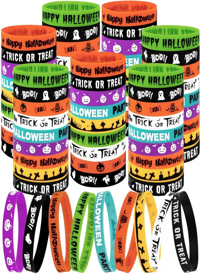 Moon Boat 144pcs Halloween Party Favors for Kids - Silicone Bracelets Bulk, Trick or Treat Toys, Goodie Bag Stuffers, Classroom Prizes, Gifts for Teens, Adults - Image 1