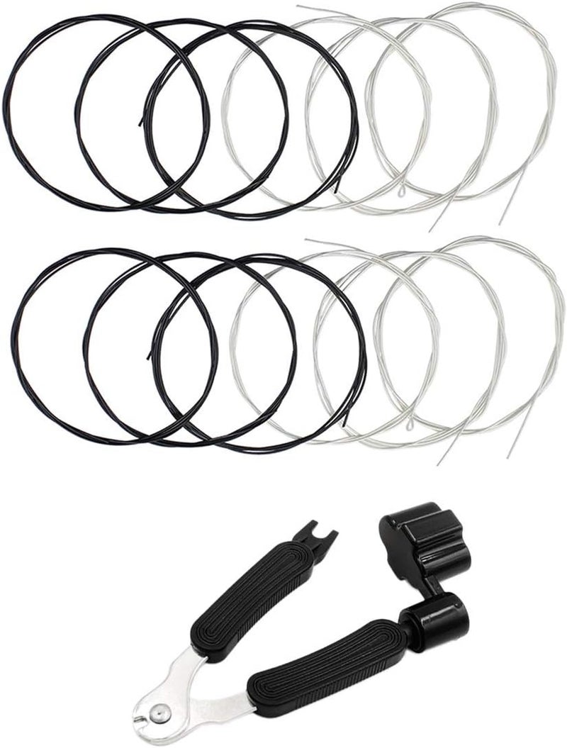 JYsun Black Nylon Classical Guitar Strings - 2 Sets and 3 in 1 Restringing Tool with Winder, Cutter, Pin Puller - Image 1