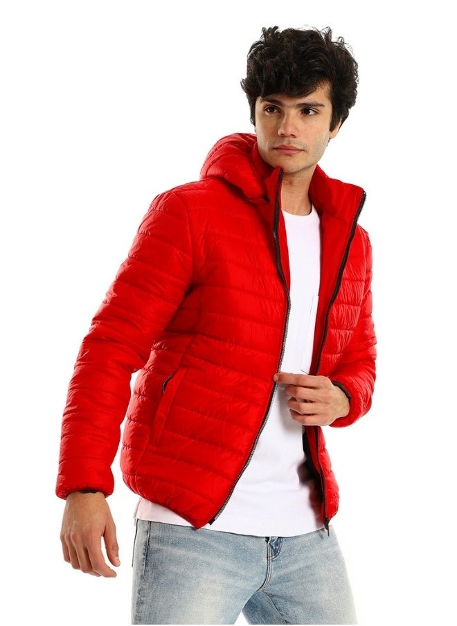 WHITE RABBIT - White Rabbit Men Quilted Long Sleeves Red Men Waterproof Jacket - Image 1