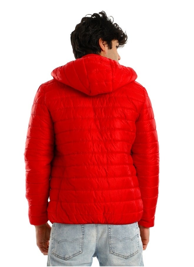 WHITE RABBIT - White Rabbit Men Quilted Long Sleeves Red Men Waterproof Jacket - Image 1