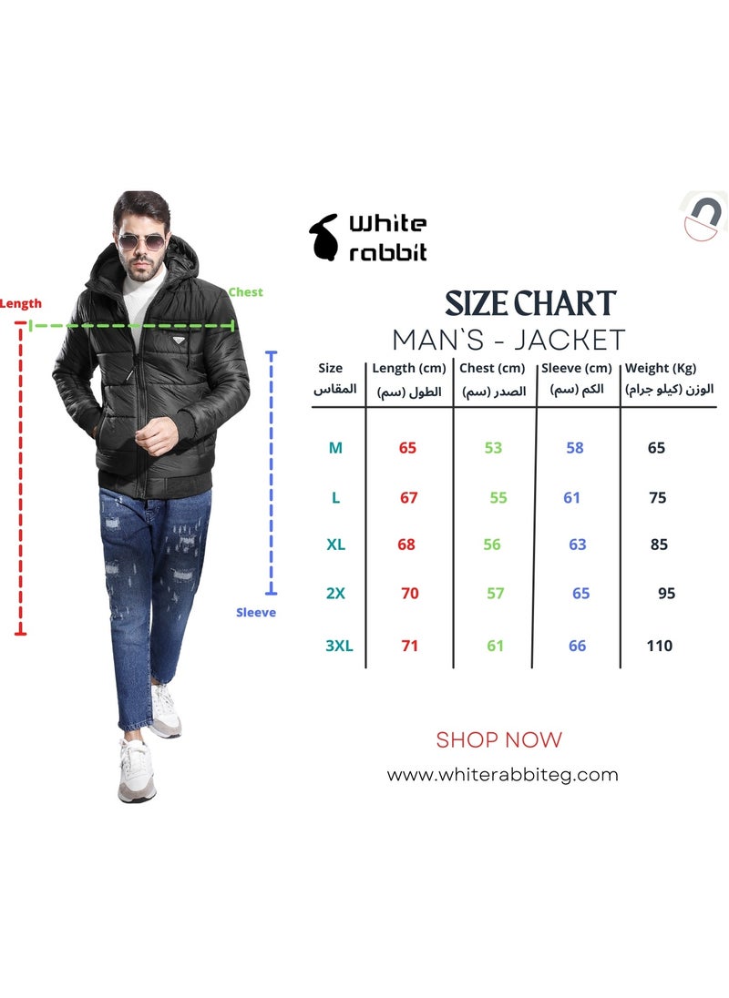 WHITE RABBIT - White Rabbit Men Quilted Long Sleeves Red Men Waterproof Jacket - Image 1