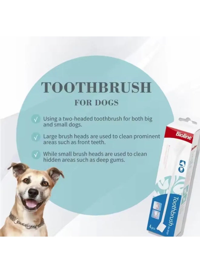 بايولاين مجموعة فراشي أسنان للكلاب من بايولاين – 4 قطع - Image 4