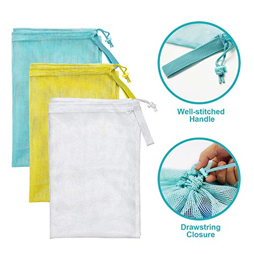 Dalykate Mesh Laundry Bags, 24" x 36", Heavy Duty with Reinforced Handles, Foldable & Portable, Drawstring Closure, 3-Pack, Mixed Colors - Image 3