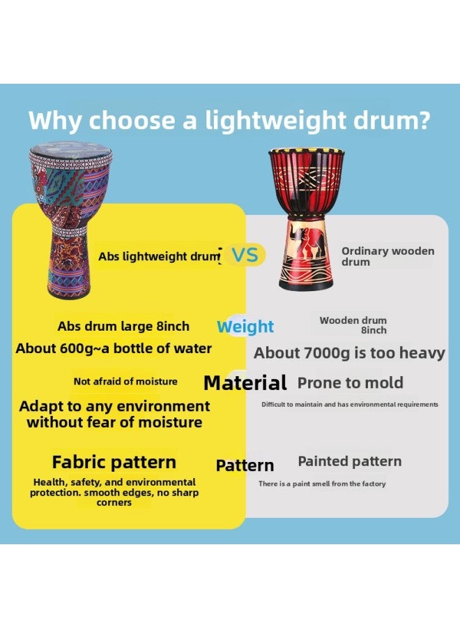 Somali Goat African Drum For Adults and Children Beginners Hand Drum Professional Performance Teaching Drum Colour:Big 8inch pvc tuning-free sheepskin space rocket - Image 3