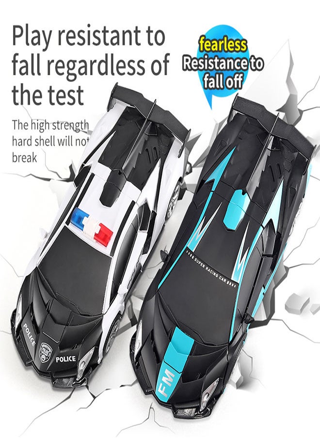 FM Remote Control Car Transform Robot RC Car with 40MHz Version Remote And One Button Transforming 360 Degree Rotation Drifting Ideal Car Scale and Birthday Gift Toy