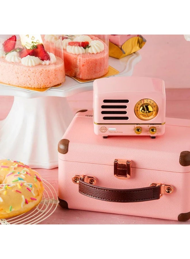 Muzen The Little Prince OTR Bluetooth Wireless Speaker, FM Radio, Metal Music Player, Pink - Image 3