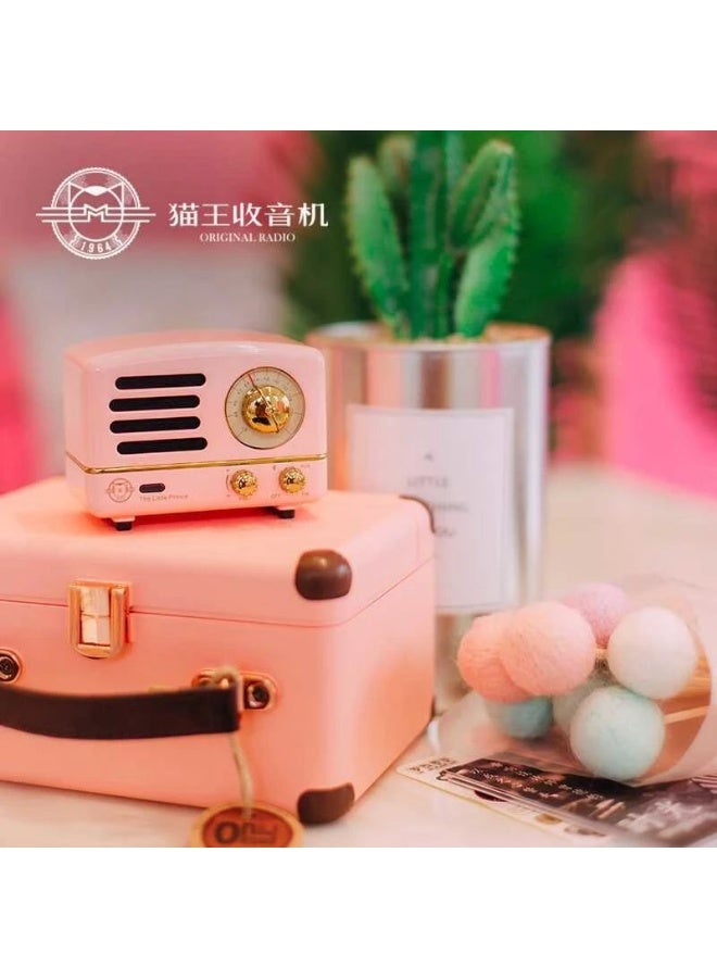 Muzen The Little Prince OTR Bluetooth Wireless Speaker, FM Radio, Metal Music Player, Pink - Image 4