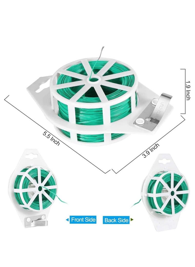 KASTWAVE 328ft (100m) Plant Tie Twist Tie Garden Multifunction Sturdy Green Coated Metal Cable Spool Roll Wire Ties Strap String Food Bag Multi-Purpose Plant for Gardening Home Office  - Image 5