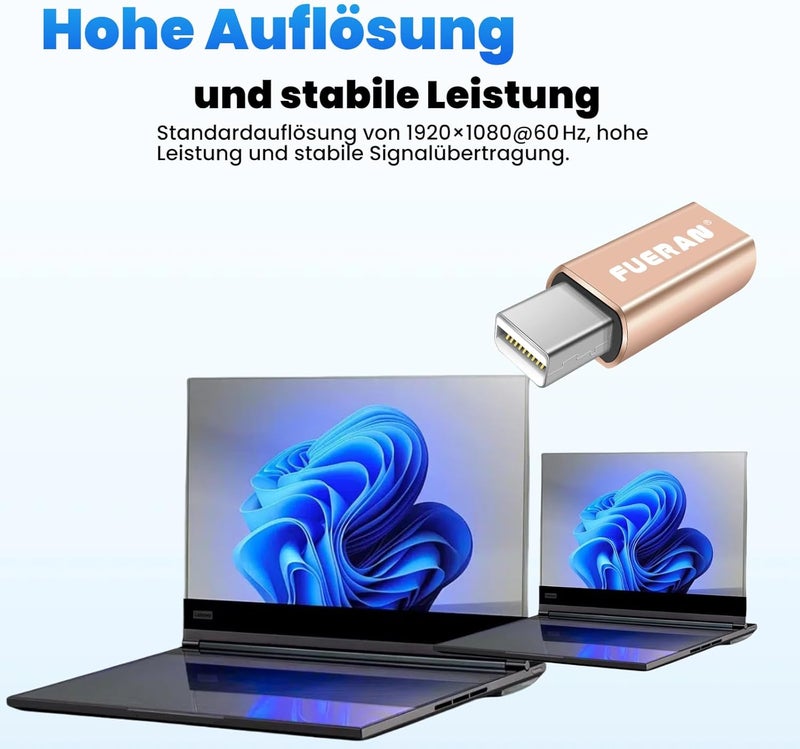 فييران Mini DP - قابس محاكي شاشة DisplayPort EDID (مناسب للرأس 2560x1600@60Hz) عبوة من 2 - Image 5