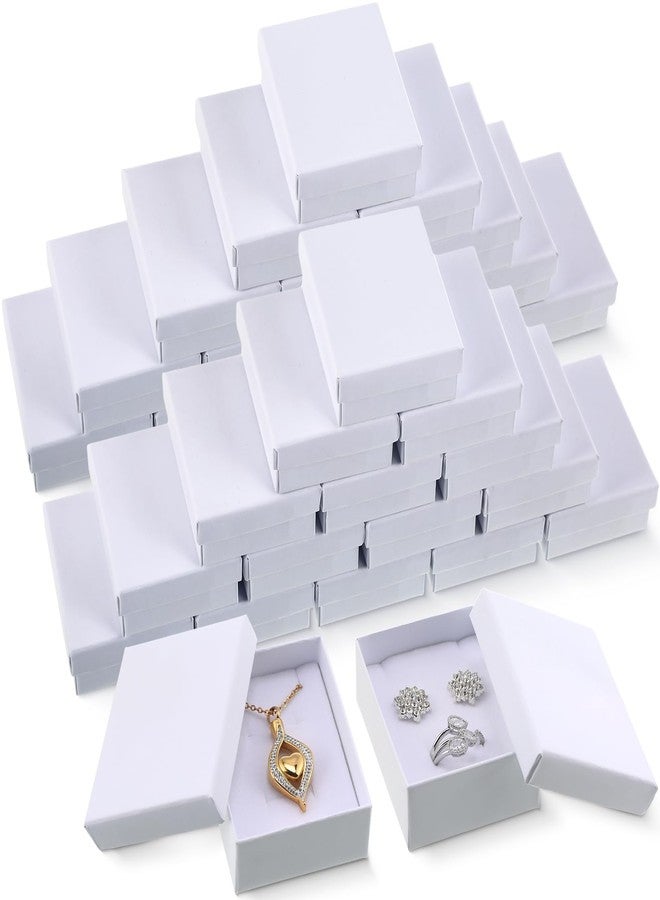 Equsion 50 Pcs Cardboard Small Gift Boxes with Lids White Jewelry Box Necklace Earring Ring Box for Packaging, 2.56x3.15x1.18 Inch - Image 1