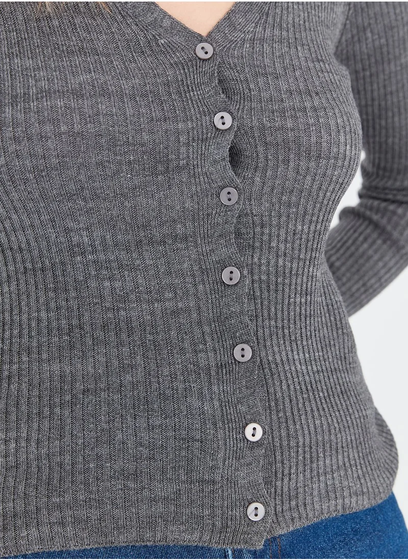 trendyol Button Detail Knitted Cardigan