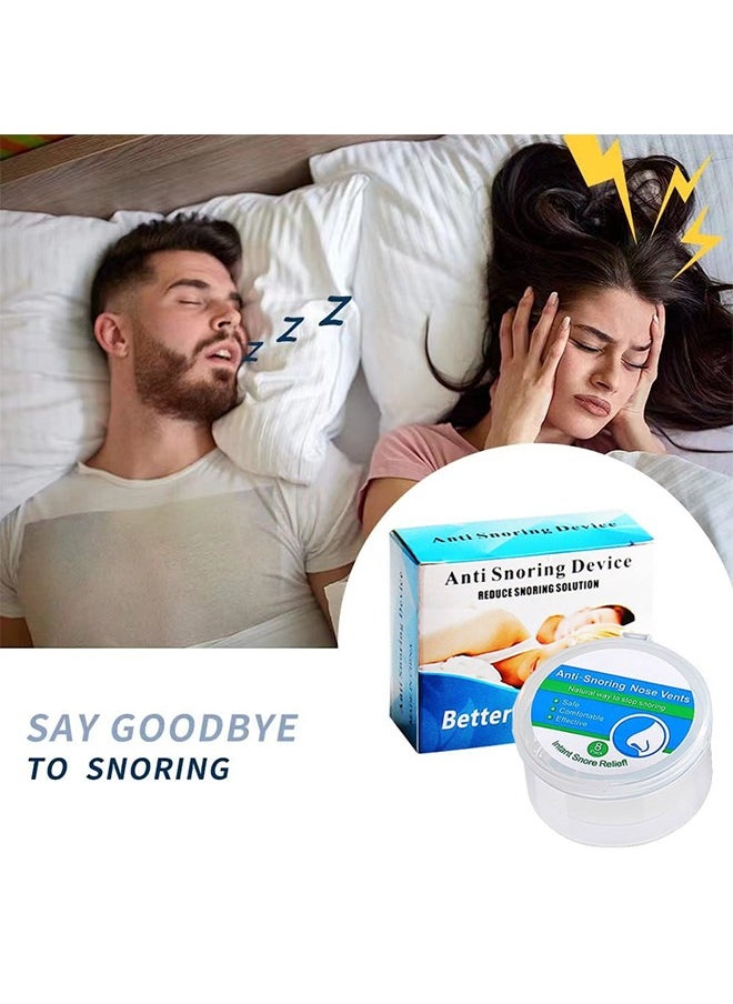 Anti Snoring Device, Reduce Snoring Solution, Comfortable Nasal Dilators to Relieve Snore for Better Sleep Sleeping Aid Sleep 8 Pack