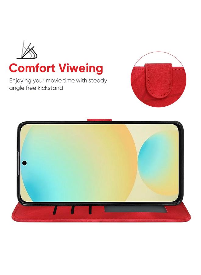 S-TOP Case For Samsung Galaxy S24 FE 5G Skin Feel Geometric Lines Leather Phone Case - Image 4