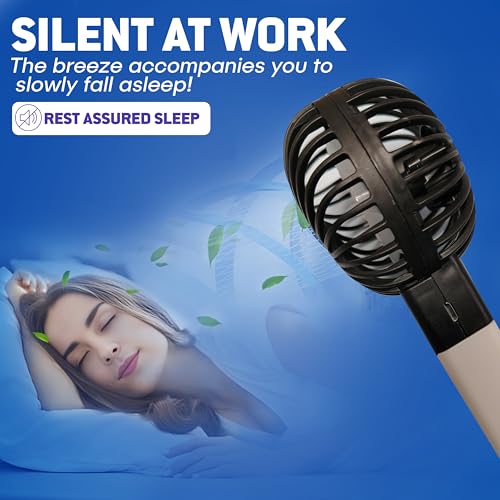 Wagzo Portable Mini Usb Fan Rechargeable Handheld & Desktop Fan with 3 Adjustable Speeds, 2000mAh Battery, Lightweight Design, Low Noise, and Easy Portability for Indoor and Outdoor Use (Multicolor) - Image 5