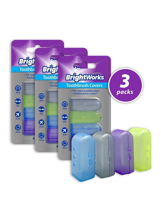 BrightWorks Toothbrush Cover Protectors For Travel, Purse, Backpack, And Home. 4 Count (Pack Of 3) [12 Covers Total]  - Image 5
