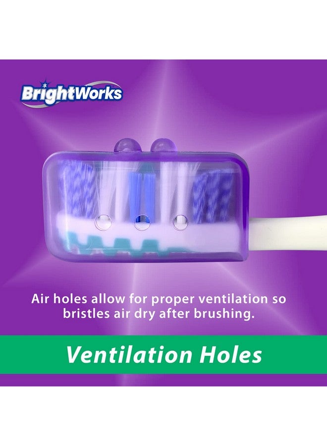 BrightWorks Toothbrush Cover Protectors For Travel, Purse, Backpack, And Home. 4 Count (Pack Of 3) [12 Covers Total]  - Image 2