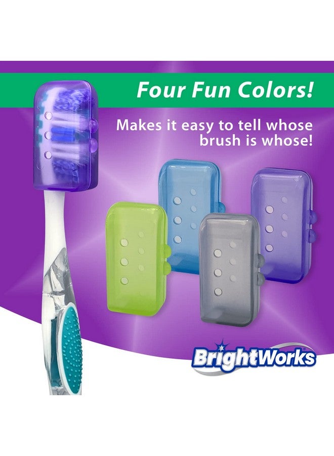 BrightWorks Toothbrush Cover Protectors For Travel, Purse, Backpack, And Home. 4 Count (Pack Of 3) [12 Covers Total]  - Image 4