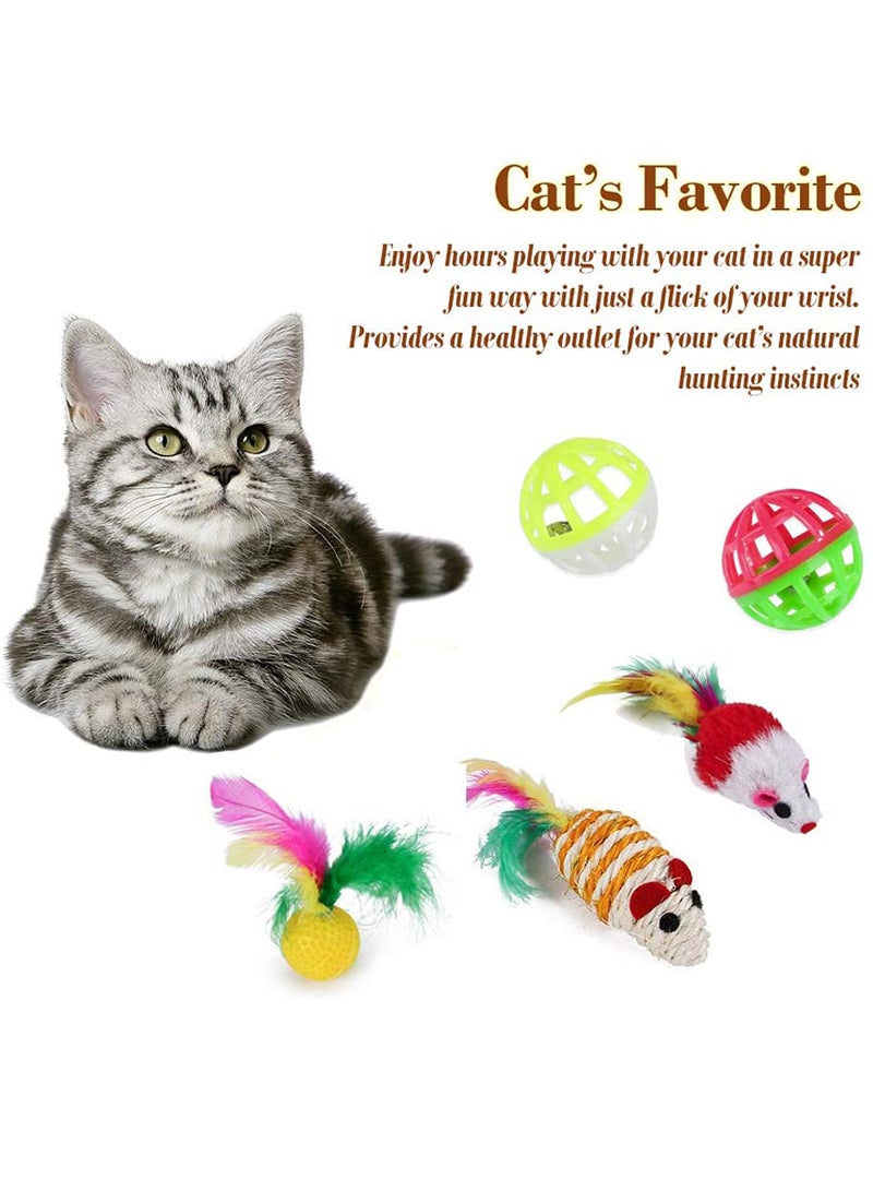 21 Piece Cat Toy Set Kitten Toys Cat Ball Interactive Cat Toy Ball - Image 4