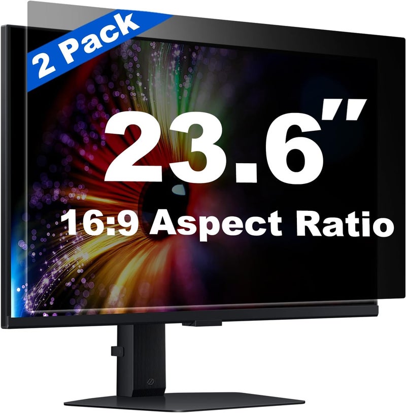 Twugs [2 Pack] 23.6 Inch Computer Privacy Screen for 16:9 Aspect Ratio Widescreen Monitor, Eye Protection Anti Glare Blue Light Filter Shield, Removable Anti-Scratch Anti Spy Protector - Image 1