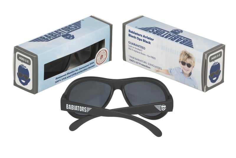 Babiators Children’s Aviator UV Protection Sunglasses (Ages 3-5Y Original, Jet Black) - Image 4