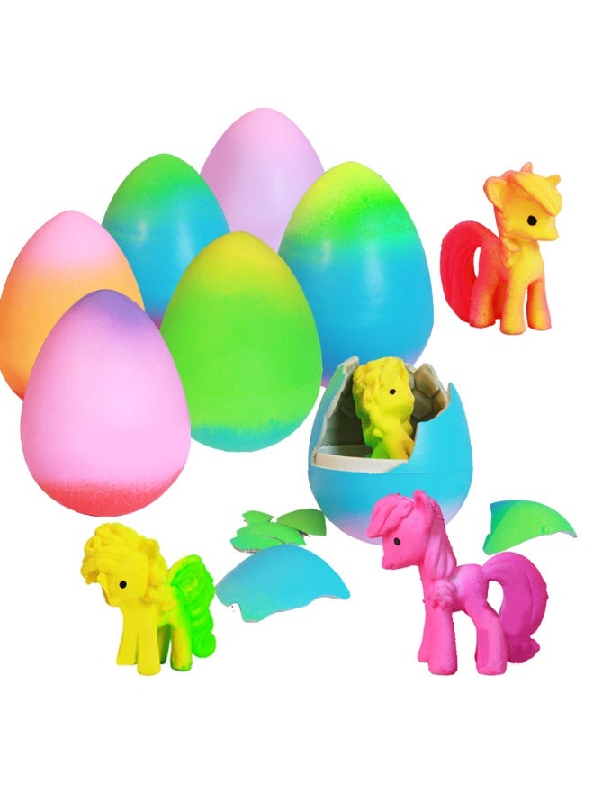 Halamodo 6Pcs Kids Unicorn Hatching Surprise Eggs, Boys Girls Unicorn Toys, Hatching Unicorn Surprise Eggs, Children'S Role-Play Toys, Party Filler Small Gifts, Birthday Gift Ideas For Girls And Party Favors - Image 1