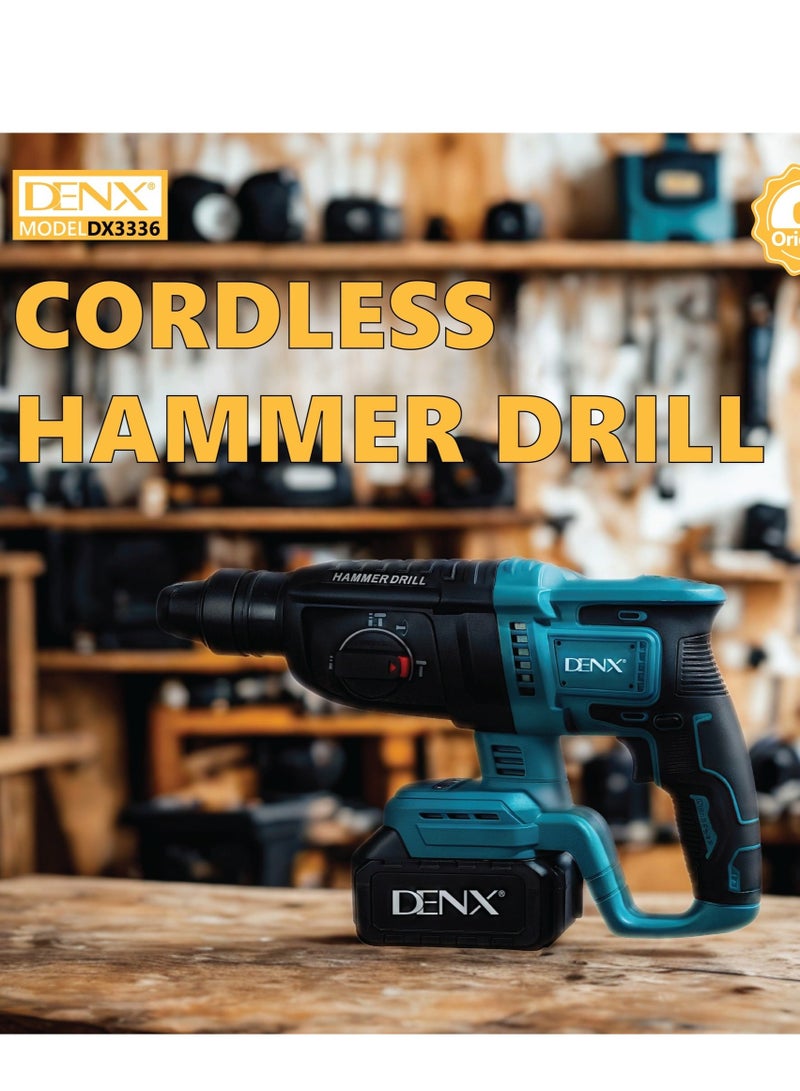 دينكس شنيور هيلتي لاسلكي DENX موديل DX3336 – بطارية 21 فولت، قدرة 900 واط، سرعة 2500 دورة/دقيقة مع حقيبة عدة متكاملة - Image 3