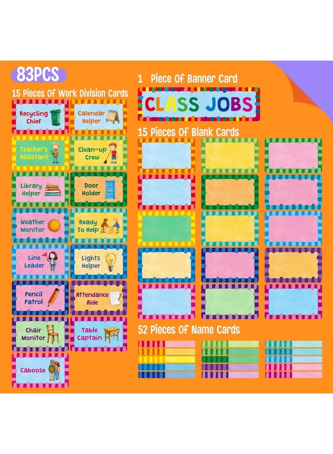 SpriteGru Class Jobs Pocket Chart, 1 Pocket Chart+83 Erasable Cards+3 Metal Hooks+2 Markers, Teacher’S Helper For Bulletin Board Classroom School Home (19.7” X 37”, Black) - Image 4