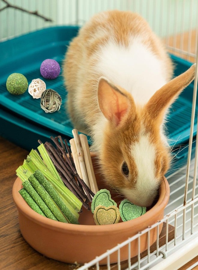 Tyotrbs 80 PCS Rabbit Chew Toys, Natural Bunny Teeth Care Chew Kit Apple Wood Sweet Bamboo Grass Timothy Sticks for Guinea Pig, Hamster, Chinchilla, Small Animals - Image 3