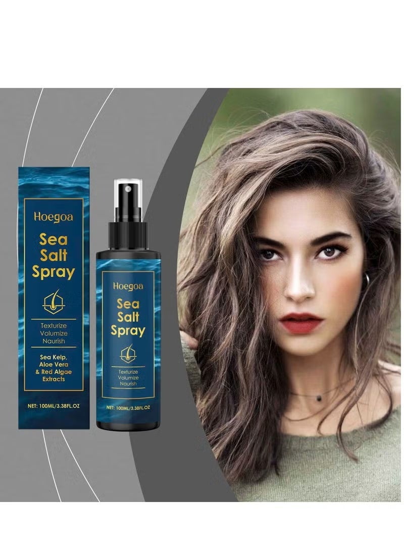 HOEGOA Sea Salt Spray for Hair | Texturizing & Volumizing Hair Spray | Oil Control Scalp Care with Aloe Vera & Red Algae | Beach Waves Styling Spray 100ml - Image 3
