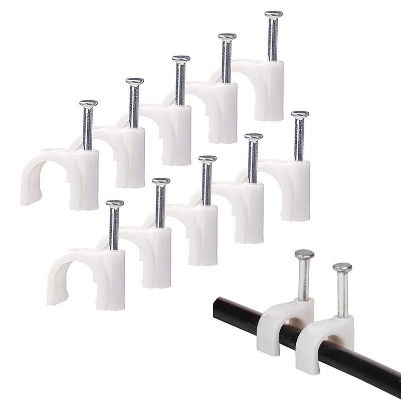 Circle Cable Wire Clips 6mm 8mm 10mm (99 pcs) Cable Management RG6 RG59 CAT5 CAT6 RJ45 Electrical Ethernet Dish TV Speaker Wire Cord Tie Holder Single Coaxial Nail Clamps - Image 4