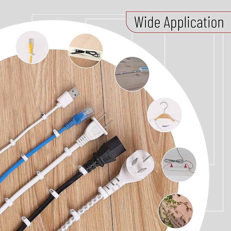 Circle Cable Wire Clips 6mm 8mm 10mm (99 pcs) Cable Management RG6 RG59 CAT5 CAT6 RJ45 Electrical Ethernet Dish TV Speaker Wire Cord Tie Holder Single Coaxial Nail Clamps - Image 3