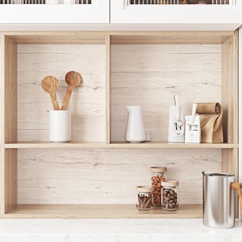 Wallercity Vintage Beige Wood Look Contact Paper for Countertops Kitchen Waterproof Peel and Stick Oak Wallpaper for Bathroom Vinyl Self Adhesive Wall Paper for Countertop Cabinets Table 158x236 - Image 3