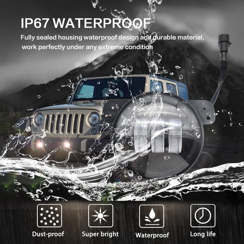 Shocklight LED Fog Lights for 2007-2018 Jeep Wrangler JK - Front Bumper Replacement Lamps - Image 4