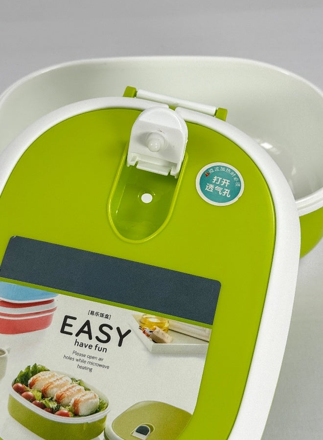 توشيونيكس صندوق غداء بحجرة واحدة ومقبض، آمن للاستخدام في الميكروويف، مانع للتسرب، خالٍ من مادة BPA، تخزين طعام مدمج للمكتب والمدرسة وصالة الألعاب الرياضية والسفر - 1.05 لتر، 20×14×7 سم - Image 3