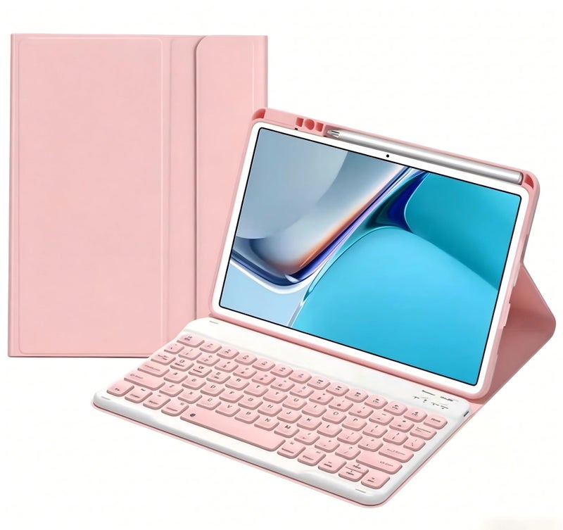 AnMengXinLing Keyboard Case for iPad Air 11 Inch (M3/M2)/ Air 5th 4th Generation, Slim Magnetic Detachable Keyboard Cover with Pencil Holder for iPad Pro 11, Pink - Image 1