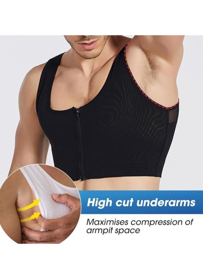 Generic - Chest Binder Vest for Men, Gynecomastia Compression Shirt Slimming Body Shaper, Men's Shaper Flat 2 Rows Clasp Bust Corset Vests - Image 1