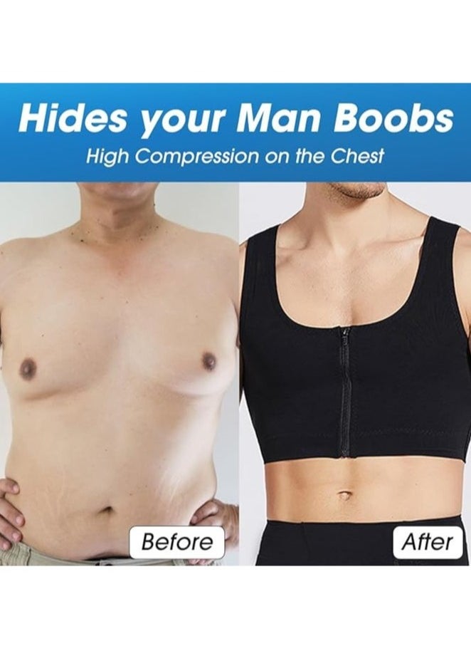 Generic - Chest Binder Vest for Men, Gynecomastia Compression Shirt Slimming Body Shaper, Men's Shaper Flat 2 Rows Clasp Bust Corset Vests - Image 1