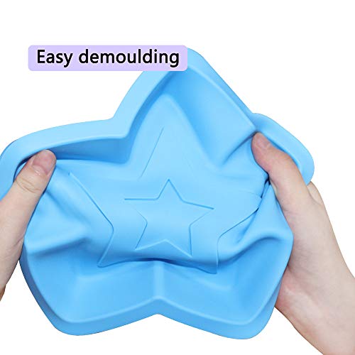 DaKuan 2 Packs Star Shaped Baking Mold, Silicone Cake Mold Baking Pan for DIY Cake Decorating Tools- Red, Blue - Image 5
