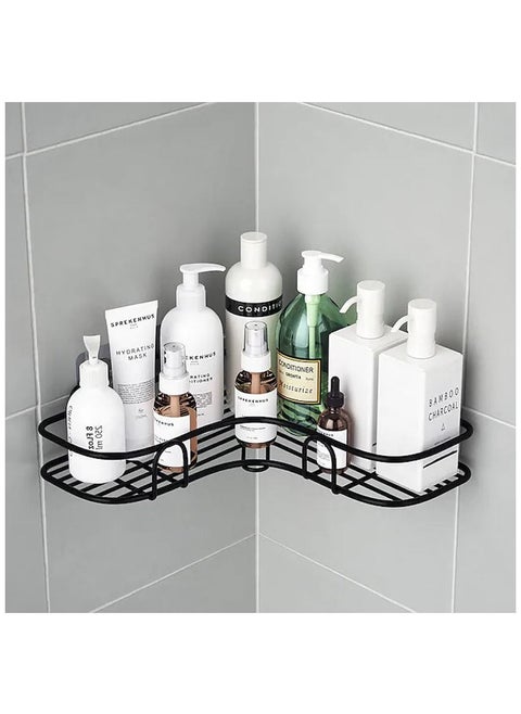 Wall Mounted Corner Bathroom Shower Caddy Shelf Organizer Rack No Drilling Rustproof Space Saving Storage Solution
