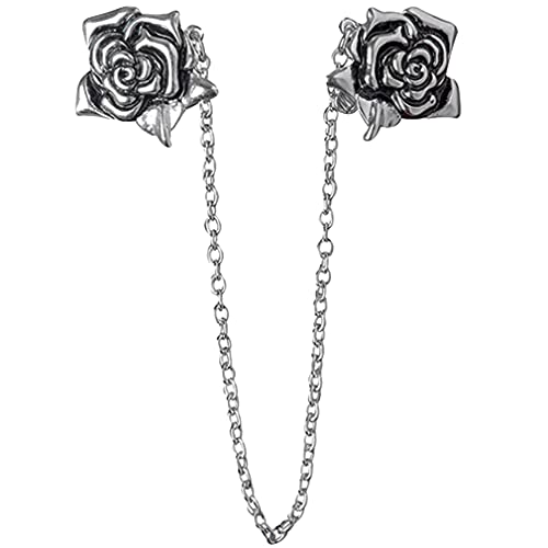 Evelots Rose Sweater Clip, Collar Chain - Vintage Look Cardigan Clips to Hold Sweater Together, Shawl, Scarf Clip - Image 1