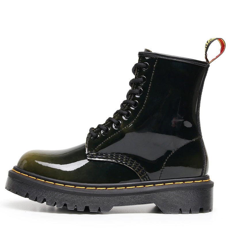 Leiyu High-Top 1460 Color-Changing Red Motorcycle Boots For Women And Men Classic Retro British Style Tooling Short Boots Genuine Leather Round Head - Image 1