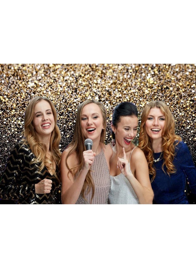 CHAIYA Black Gold Sequin Backdrop Curtain Bokeh Photo Booth Background for Graduation Decorations Black and Gold Wedding Bridal Shower Decoration Bachelorette Party Decorations Gold 2.1m x 1.5m 028 - Image 4
