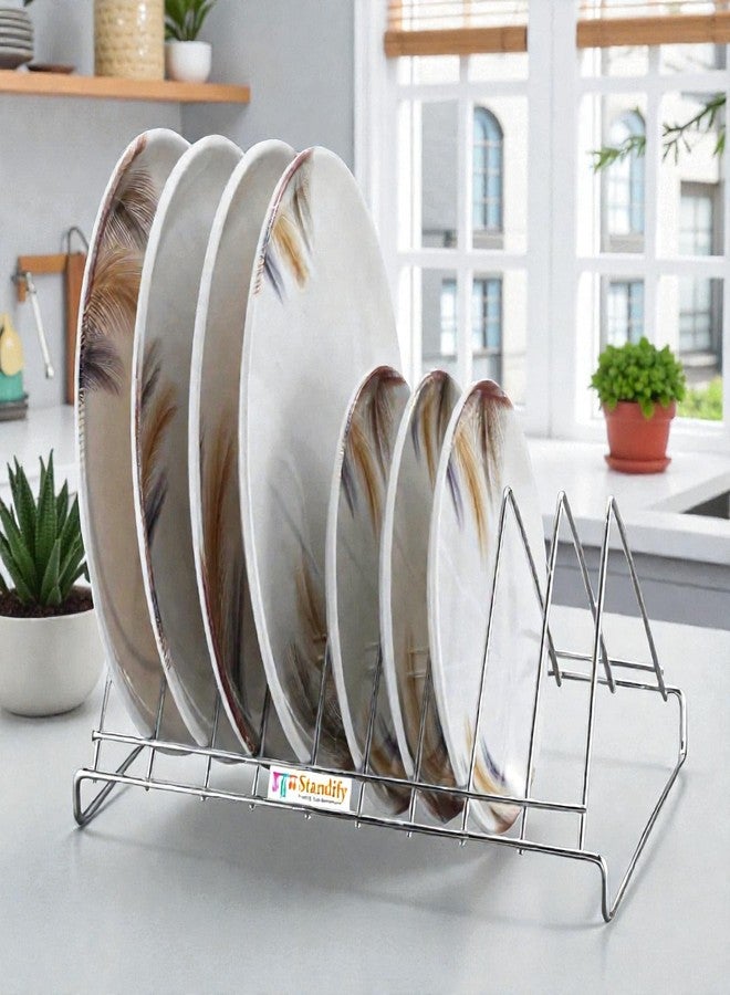 STANDIFY® 8 V Plate_O_Stnfy Dish Rack Stainless Steel Heavy Duty Plate Stand Kitchen Multi-Purpose Dish Rack for Sink & Countertop. - Image 1
