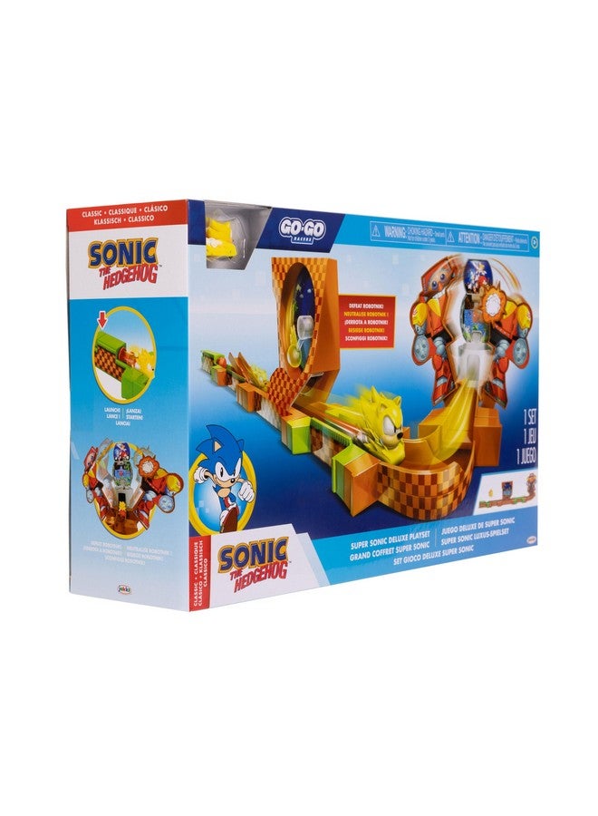 Sonic The Hedgehog مجموعة سباق سونيك القنفذ الفاخرة مع تمثال سوبر سونيك المصنوع من المعدن، يمكن دمجها مع مجموعة مغامرات سونيك - Image 4