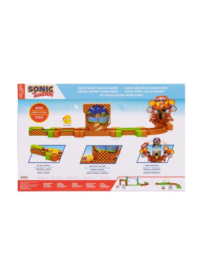 Sonic The Hedgehog مجموعة سباق سونيك القنفذ الفاخرة مع تمثال سوبر سونيك المصنوع من المعدن، يمكن دمجها مع مجموعة مغامرات سونيك - Image 3