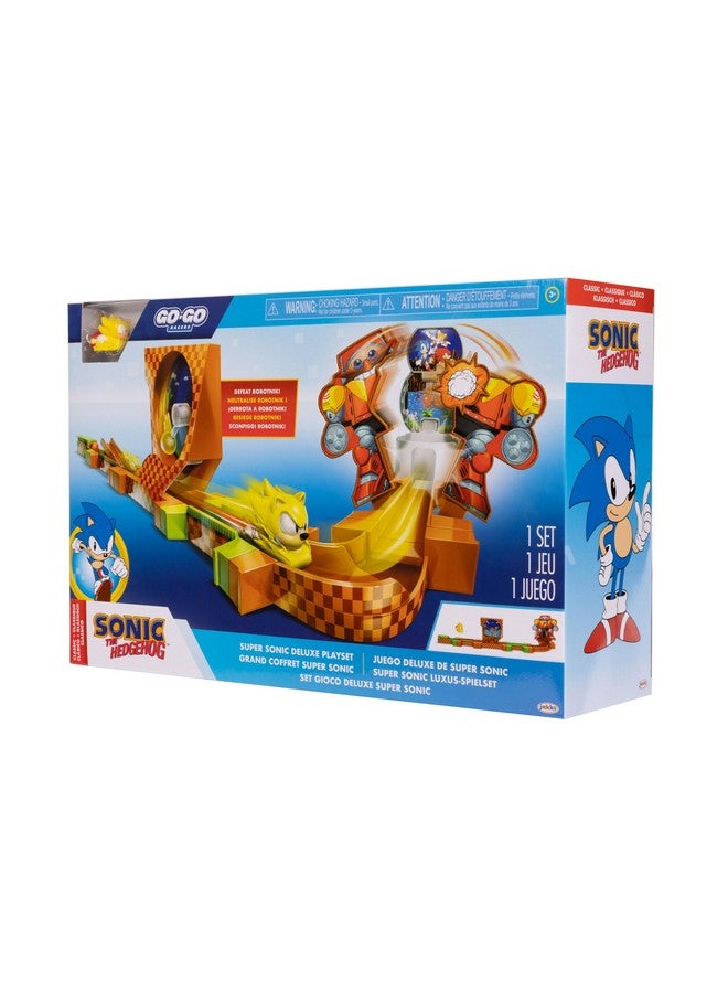 Sonic The Hedgehog مجموعة سباق سونيك القنفذ الفاخرة مع تمثال سوبر سونيك المصنوع من المعدن، يمكن دمجها مع مجموعة مغامرات سونيك - Image 5