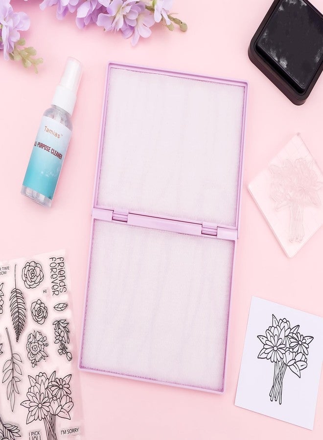 CYFUN DESIGN Stamp Scrubber | Stamp Cleaning Tray with Synthetic Bristles Removable Cleaning Pads for Scrapbooking & Crafting | Double-Sided Stamp Cleaning Pad for Clear, Rubber, Cling, Foam Stamps 5.9x4.8in - Image 5